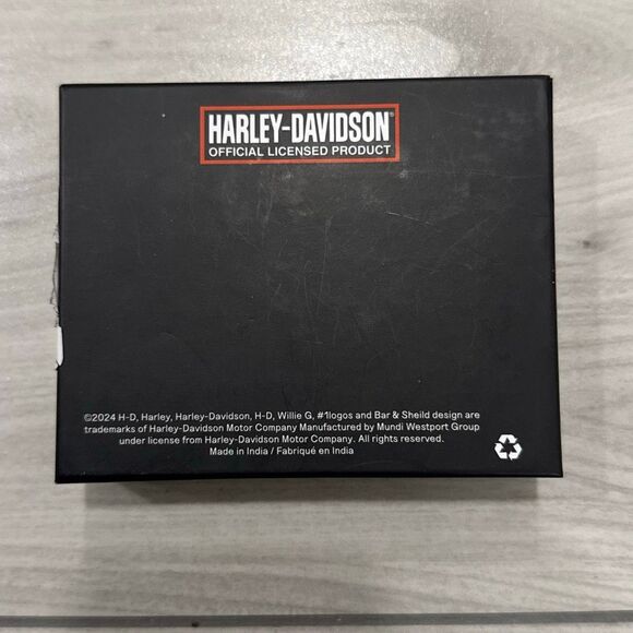 Harley Davidson Motorcycles  Men’s Black Genuine Leather Wallet New In Gift Box - Picture 2 of 6